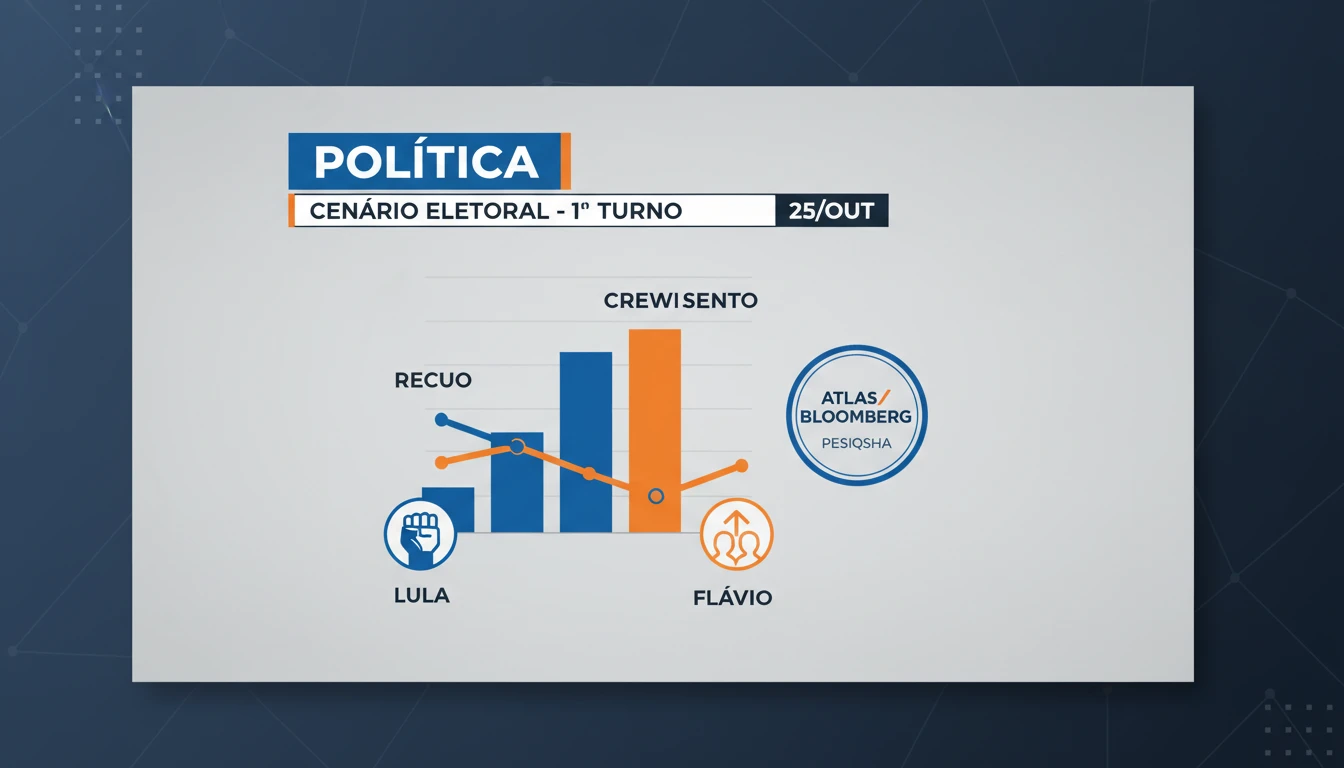 Pesquisa atlas/bloomberg aponta recuo de lula e crescimento de flávio em cenário de primeiro turno